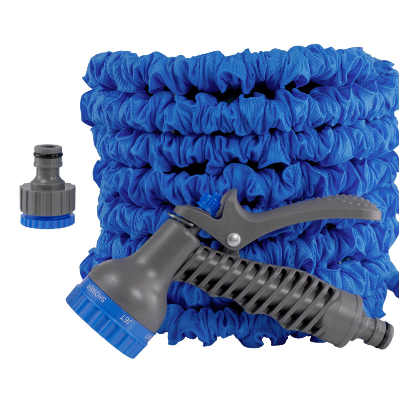 Expanding Trick Hose 7.5m - 22m Blue - Home & Garden > Lawn & Garden Garden watering