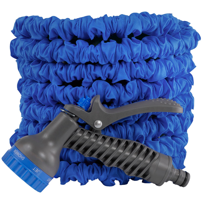 Expanding Trick Hose 7.5m - 22m Blue - Home & Garden > Lawn & Garden Garden watering