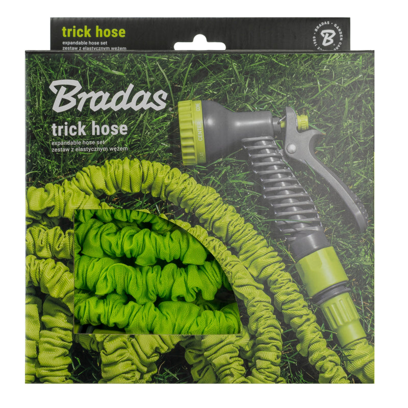 Expanding Trick Hose 15m - 45m Lime - Home & Garden > Lawn & Garden Garden watering