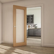 Walden Oak Unfinished Frosted Glazed Internal Door - All Sizes -