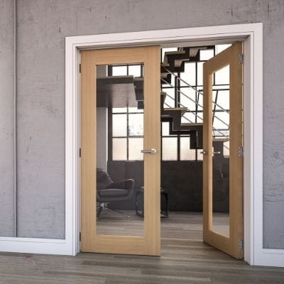 Walden Oak Unfinished Glazed Internal Door - All Sizes -
