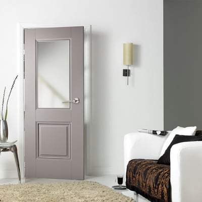 Arnhem Grey Primed 1 Glazed Clear Light Panel - All Sizes - Doors