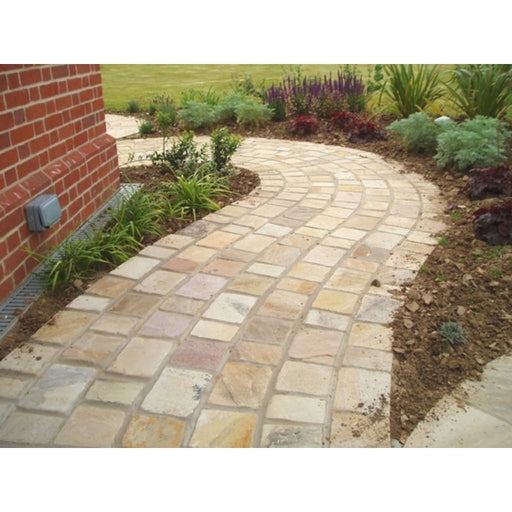 Mint Fossil Sandstone Cobbles/Edging Pack (23.04m2 - 900 Pieces per Pack) - Home & Garden > Decor > Garden & Stepping Stones
