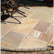 Traditional Rippon Buff Sandstone Paving Pack (19.50m2 - 66 Slabs / Mixed Pack) - Patio Tiles