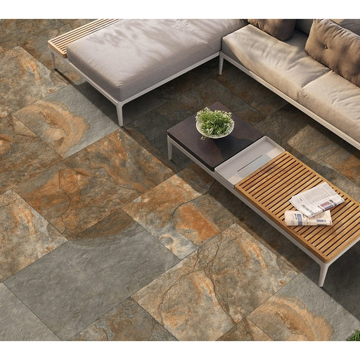 Lake Rustic Copper Vitrified Porcelain Paving Pack - All Sizes -