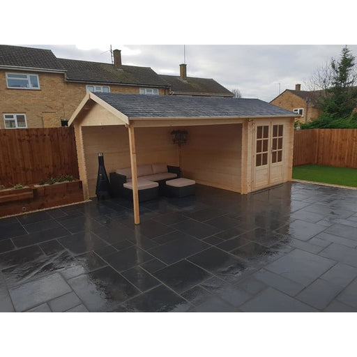 Traditional Black Limestone Paving Pack (19.50m2 - 66 Slabs / Mixed Pack) -