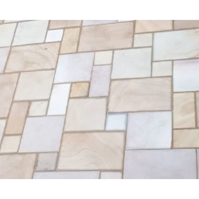 Chivas Rippon Buff Sandstone Paving Pack (19.50m2 - 66 Slabs / Mixed Pack) -