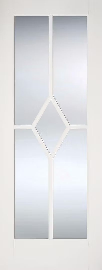 Reims White Primed Glazed Clear Light Panels Interior Door - 1981mm x 762mm - Hardware > Building Materials > Doors > Home Doors Doors