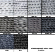 Black / Grey / White Braided Fabric Decorative Extension Lead - White 4 Gang Switched Trailing Socket - Extension Leads