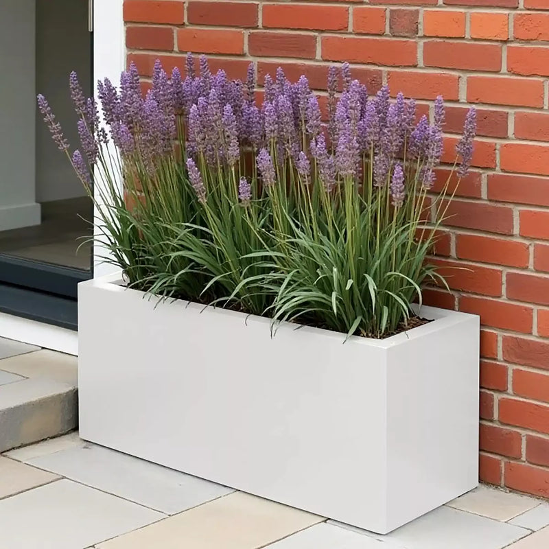 IDEALIST Lite Contemporary Trough Garden Planter, Light Concrete Outdoor Plant Pot H30 L65 W19 cm, 37L - Home & Garden > Lawn & Garden > Gardening > Pots & Planters > Planters