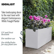 IDEALIST Lite Contemporary Trough Garden Planter, Light Concrete Outdoor Large Plant Pot H51.5 L100 W36 cm, 185L - Home & Garden > Lawn & Garden > Gardening > Pots & Planters > Planters