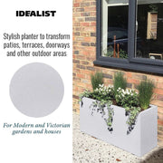 IDEALIST Lite Contemporary Trough Garden Planter, Light Concrete Outdoor Large Plant Pot H51.5 L100 W36 cm, 185L - Home & Garden > Lawn & Garden > Gardening > Pots & Planters > Planters