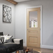 Windsor Oak Prefinished Bevelled Glazed Internal Door - All Sizes -