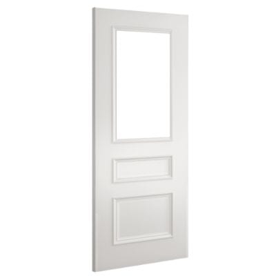 Windsor White Primed Bevelled Glazed Internal Door - All Sizes -