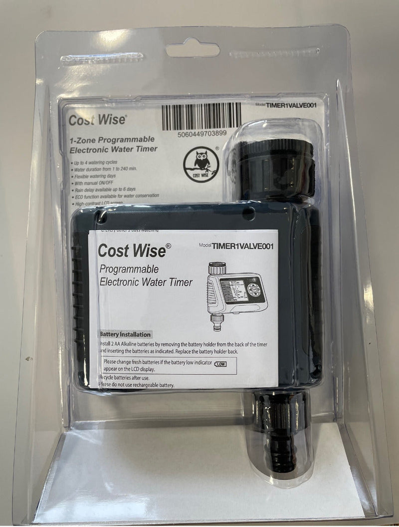 Cost Wise Single Outlet Water Timer - Home & Garden > Lawn & Garden > Watering & Irrigation > Sprinkler Accessories > Sprinkler Controls Garden watering