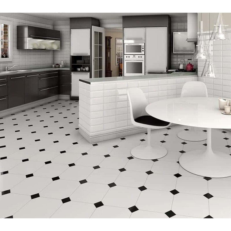 Alaska Octagonal Satin White (10 per Box) - Tiles