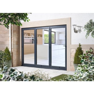 ALuvu Anthracite Grey Folding Sliding External Door - 2095mm x 3595mm - Doors