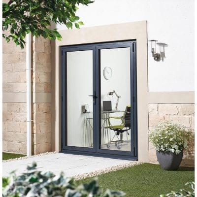 Aluvu Anthracite Grey French Doors - 2095mm x 1795mm -