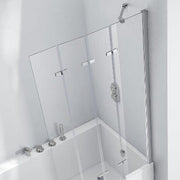 Aquaglass 6mm Frameless Bath Screen with 4 Folding Panels - 1500mm x 965mm - Bathrooms