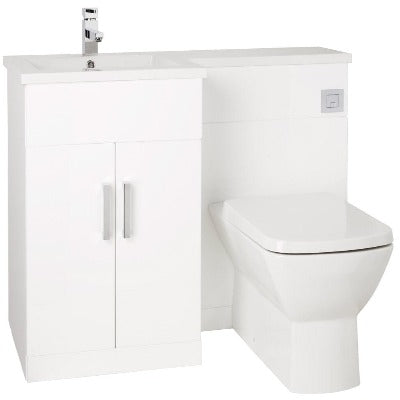 Aquatrend Petite WC Unit, Base Unit & Basin - All Colours - Bathrooms