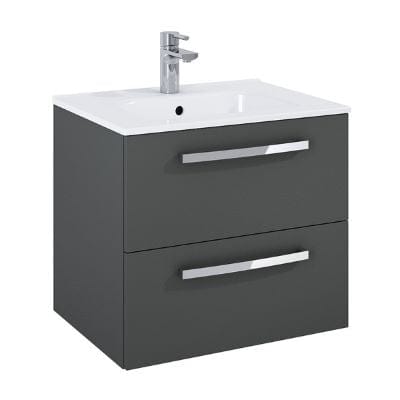 Aquatrend - 2 Drawer Wall Hung Base Unit & Basin - All Colours - Bathrooms