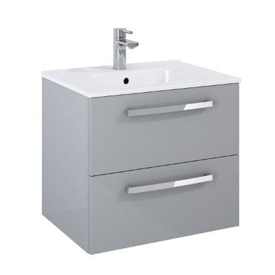 Aquatrend - 2 Drawer Wall Hung Base Unit & Basin - All Colours - Bathrooms