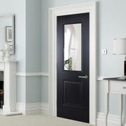 Arnhem Black Primed 1 Glazed Clear Bevelled Light Panel Interior Door - All Sizes - Doors