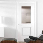 Arnhem White Primed 1 Glazed Clear Bevelled Light Panel Interior Door - 1981mm x 686mm -