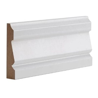 White Primed Ulysses Architrave - 90mm x 18mm x 2100mm (Pack of 5) - Doors