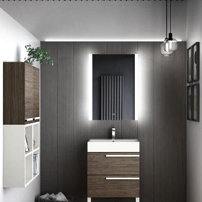 Ashbourne Rectangular Mirror w/ Frosted LED Side Lights - All Sizes - Bathrooms