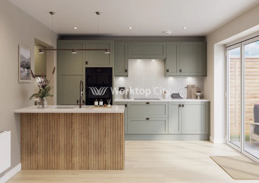 Balmoral Wood Grain 'Skinny' Shaker Reed Green Ash- Replacement Kitchen Doors SAMPLE PRODUCTS -