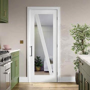 Barn White Primed 1 Glazed Clear Light Panel Internal Door - 1981mm x 762mm -