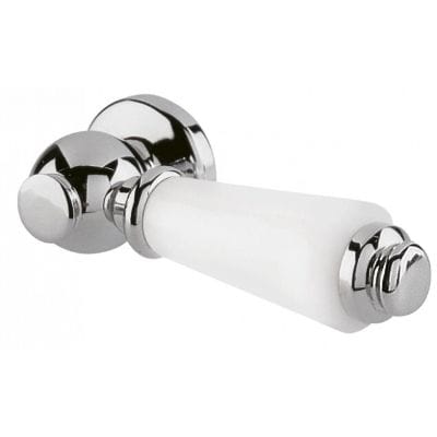 White Ceramic Cistern Lever - Bathrooms