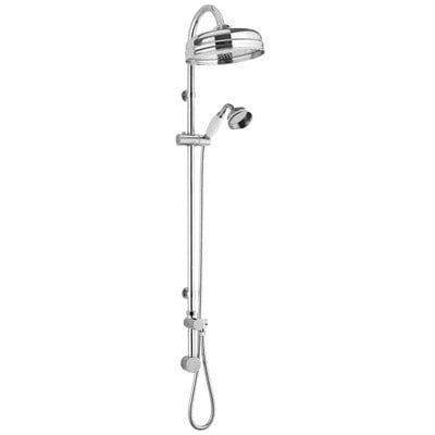 Rigid Shower Riser Kit & White Ceramic Handset - Hardware > Plumbing > Plumbing Fixture Hardware & Parts > Shower Parts Bathrooms