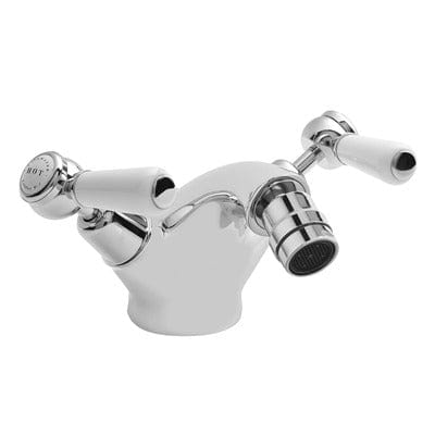 Domed White Mono Bidet Mixer Tap - Hardware > Plumbing > Plumbing Fixture Hardware & Parts > Toilet & Bidet Accessories Bathrooms