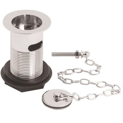 Basin Waste w/ Brass Plug & Link Chain -