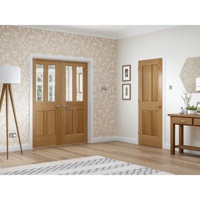 Oak Malton 2 Unglazed Light Panels Un-Finished Internal Door - 1981mm x 762mm -