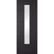 Vancouver Black Ash Pre-Finished Laminate 1 Glazed Clear Light Panel Interior Door - 1981mm x 686mm -