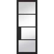 Chelsea Black Primed 4 Glazed Clear Light Panels Interior Door - 1981mm x 686mm -