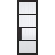 Chelsea Black Primed 4 Glazed Reeded Light Panels Interior Door - 1981mm x 838mm -