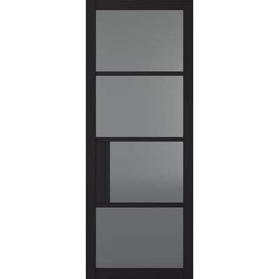 Chelsea Black Primed 4 Tinted Glazed Light Panels Interior Door - 1981mm x 686mm -