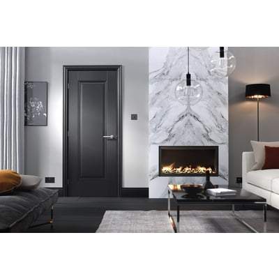 Eindhoven Black Primed 1 Panel Interior Door - 1981mm x 686mm -