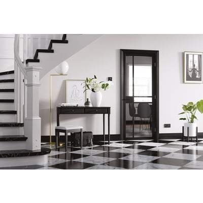 Greenwich Black Primed 5 Glazed Clear Light Panels Interior Door - 2040mm x 826mm -