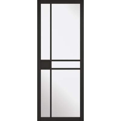 Greenwich Black Primed 5 Glazed Clear Light Panels Interior Door - 1981mm x 762mm -