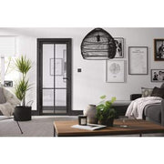 Liberty Black Primed 4 Glazed Clear Light Panels Interior Door - 1981mm x 838mm -