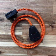 Orange / Pink / Red Braided Fabric Decorative Extension Lead - Black 1 Gang Trailing Socket - Extension Leads