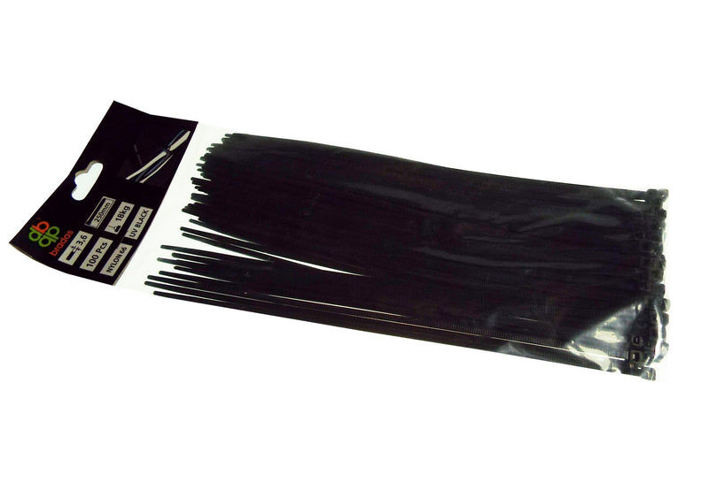 100 Cable Ties (3.6mm x 200mm) Black - Electronics > Electronics Accessories > Cable Management > Wire & Cable Ties Cable ties