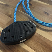 Purple / Blue Braided Fabric Decorative Extension Lead - Black Trailing Socket - Extension Leads