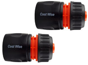 Female Hose Connector, 1/2" or 5/8" Hose, Black/Orange - Home & Garden > Lawn & Garden Garden watering