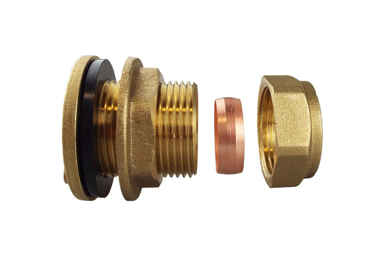 Brass Compression Straight Tank Adaptor 28mm - Home & Garden Tech Hose & Fittings